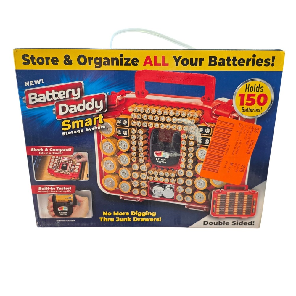 Battery Daddy Smart Storage System 150 Battery Organizer Case with Tester Red